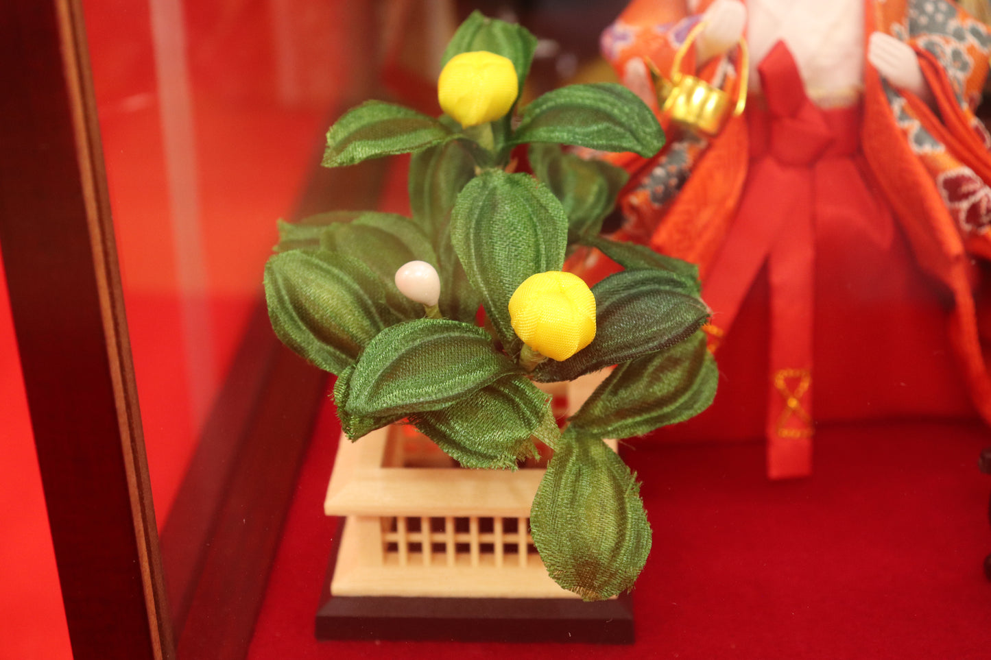 五人飾り雛人形ガラスケース (58cm×34cm×38cm)