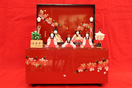 収納五人木目込み飾り雛人形（38×30×45cm）