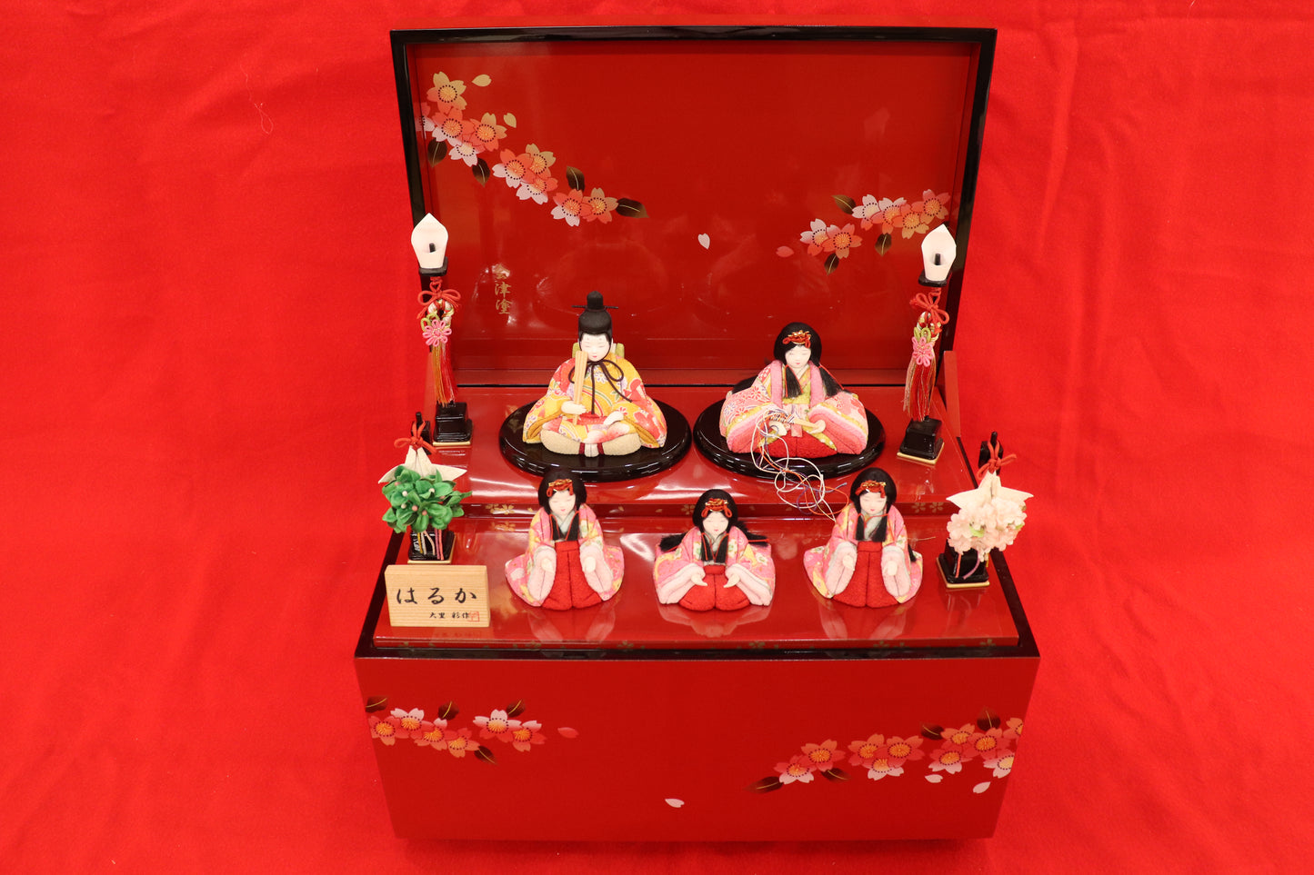 収納五人木目込み飾り雛人形（38×30×45cm）