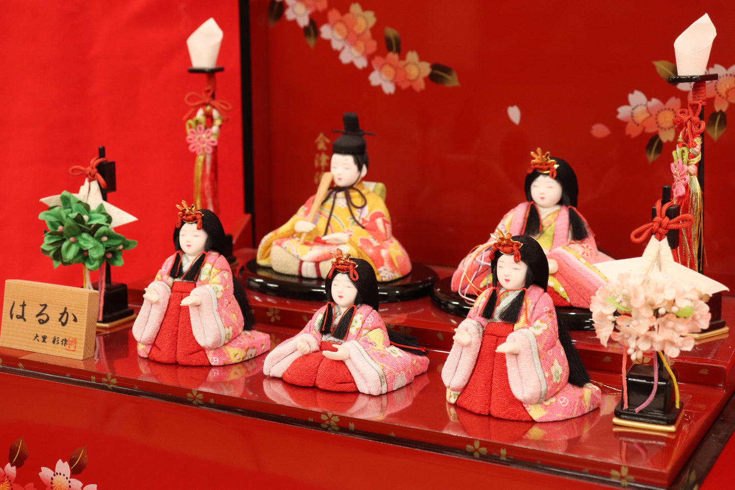 収納五人木目込み飾り雛人形（38×30×45cm）