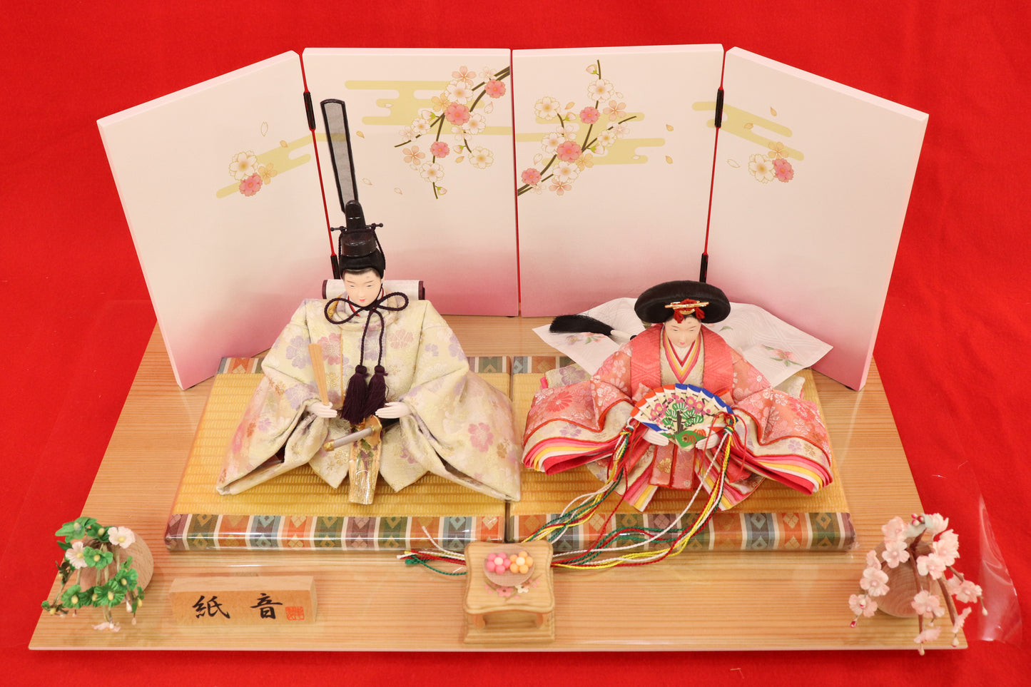 親王飾り雛人形セット (52cm×30cm×23cm)