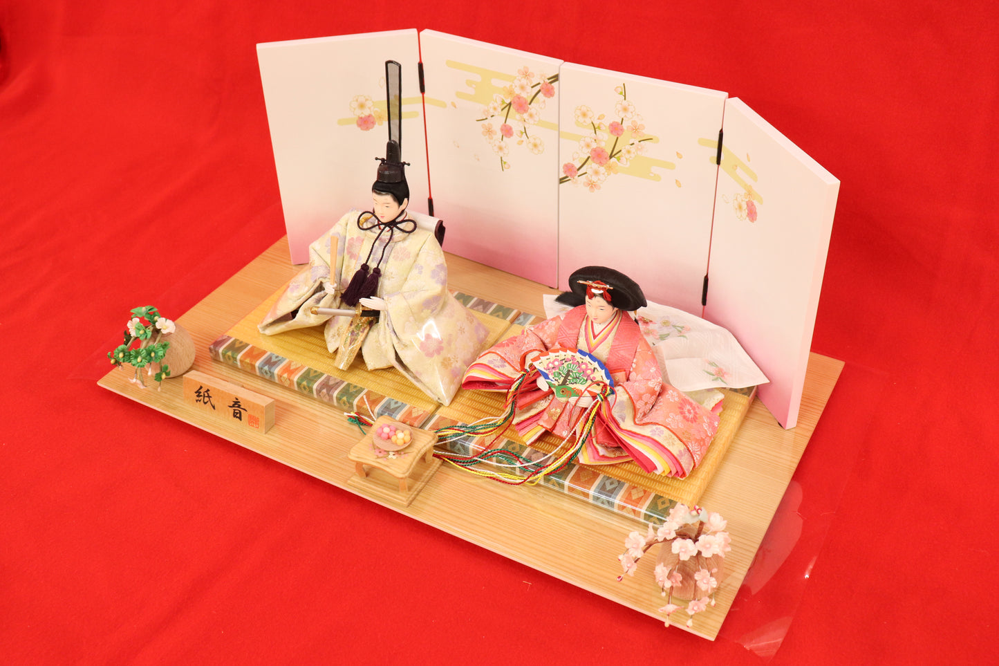 親王飾り雛人形セット (52cm×30cm×23cm)