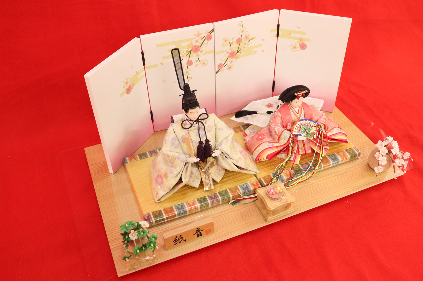 親王飾り雛人形セット (52cm×30cm×23cm)