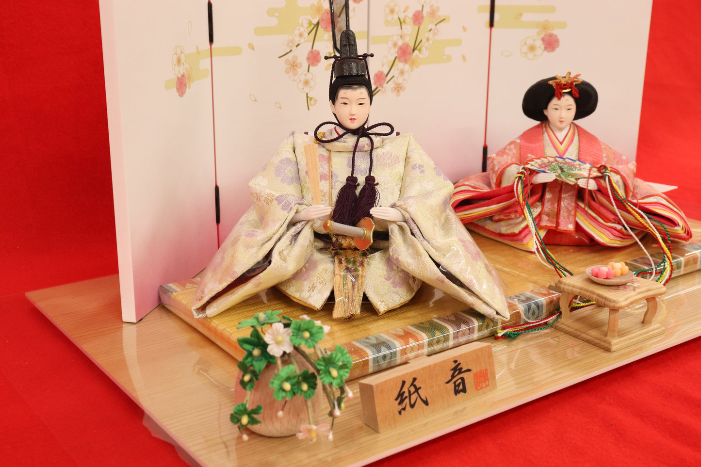 親王飾り雛人形セット (52cm×30cm×23cm)