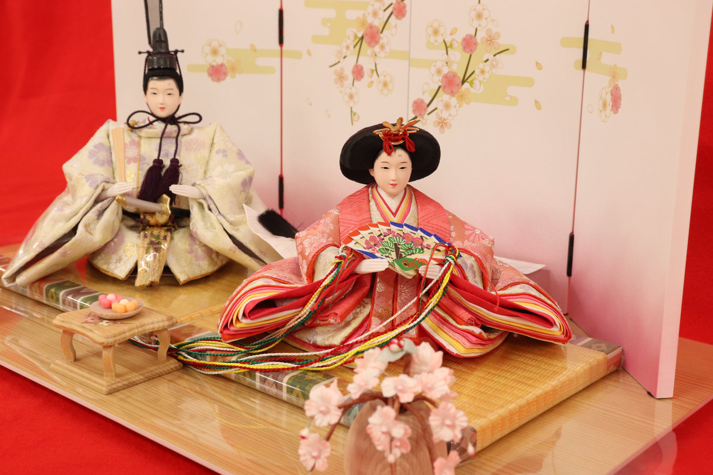 親王飾り雛人形セット (52cm×30cm×23cm)