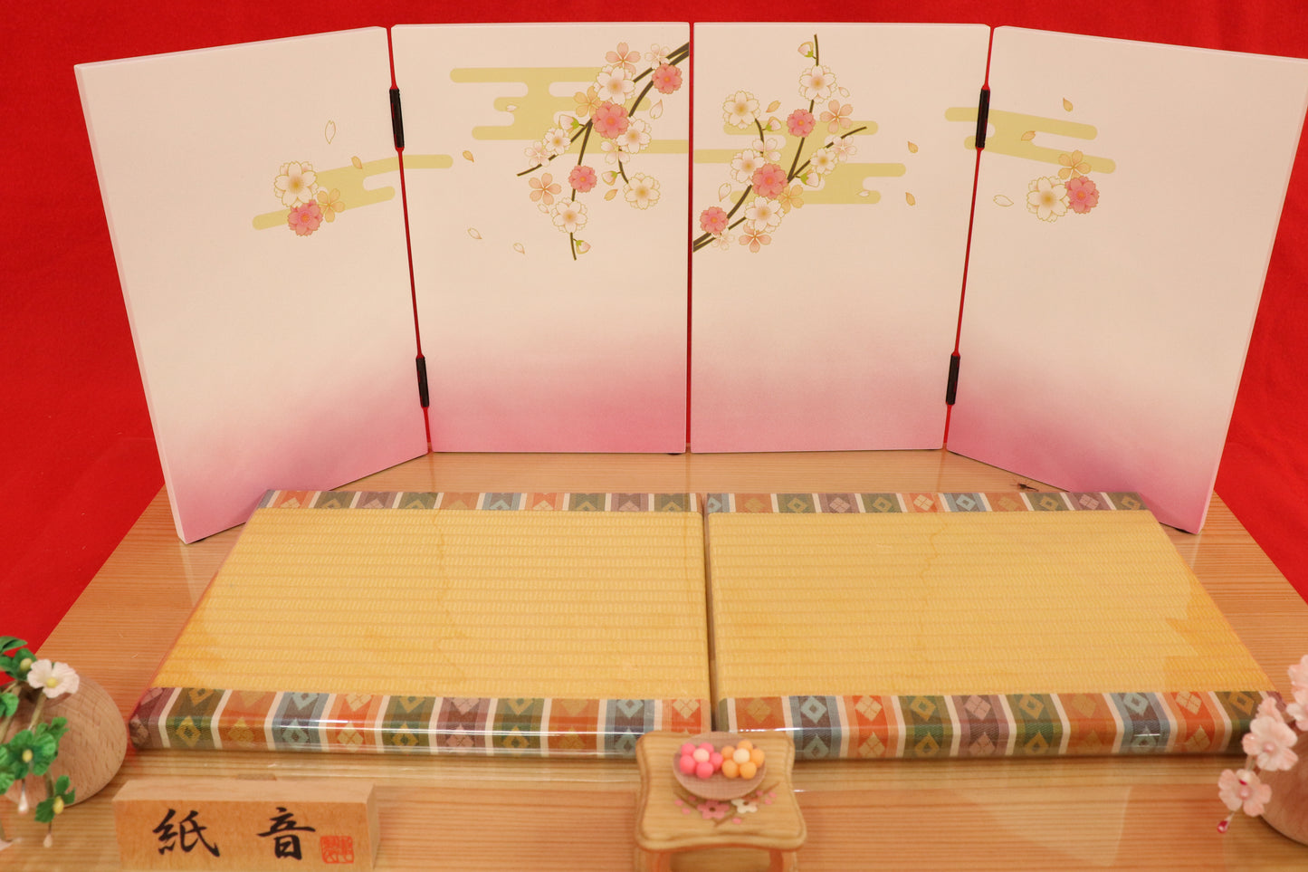 親王飾り雛人形セット (52cm×30cm×23cm)