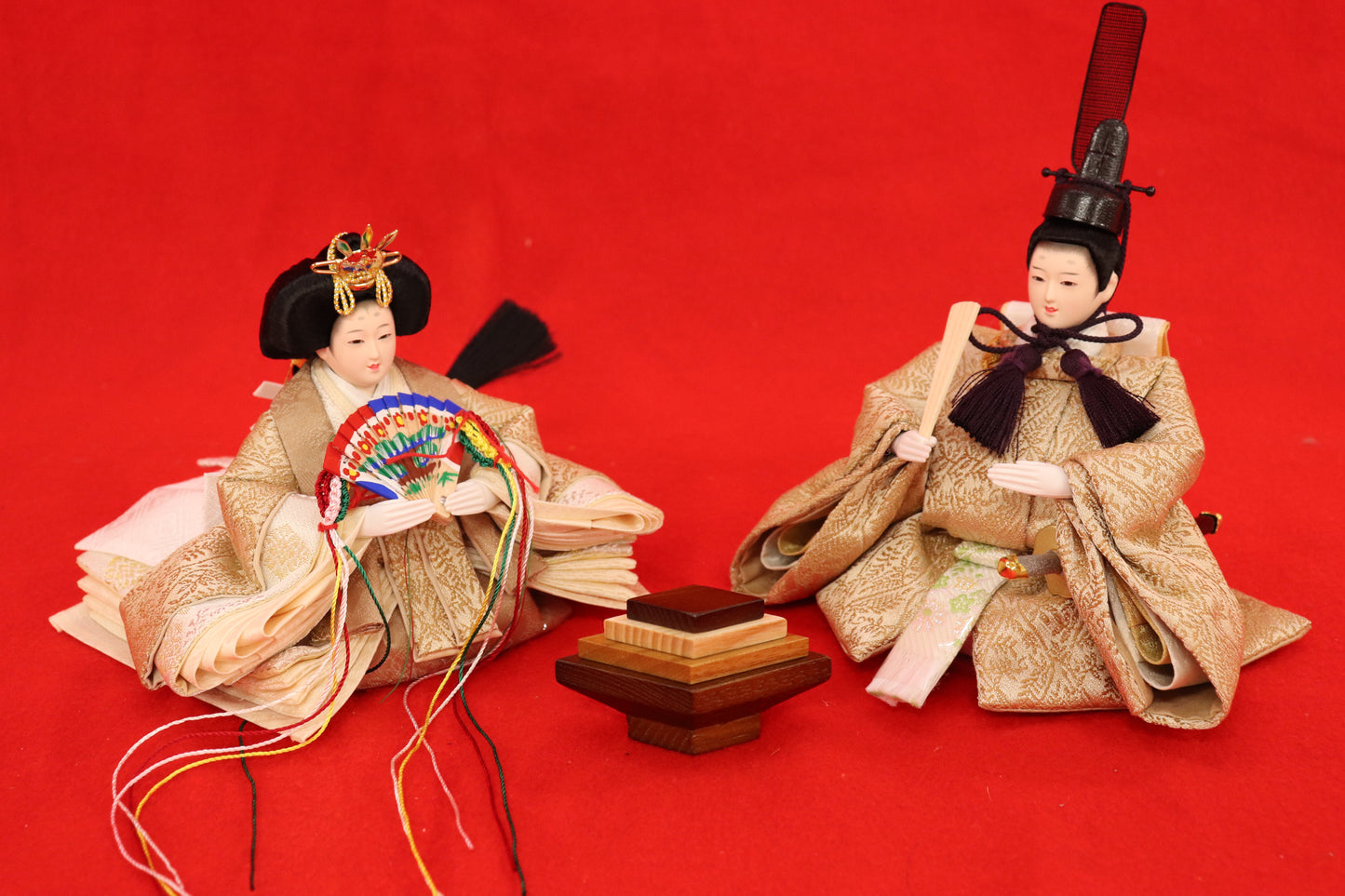 収納親王飾り雛人形セット（43cm×31cm×42cm）