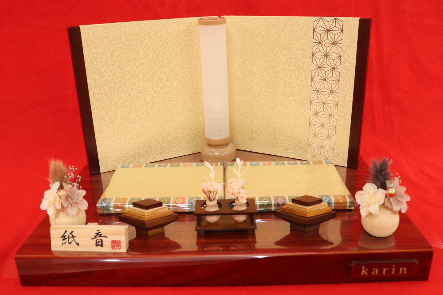 収納親王飾り雛人形セット（43cm×31cm×42cm）