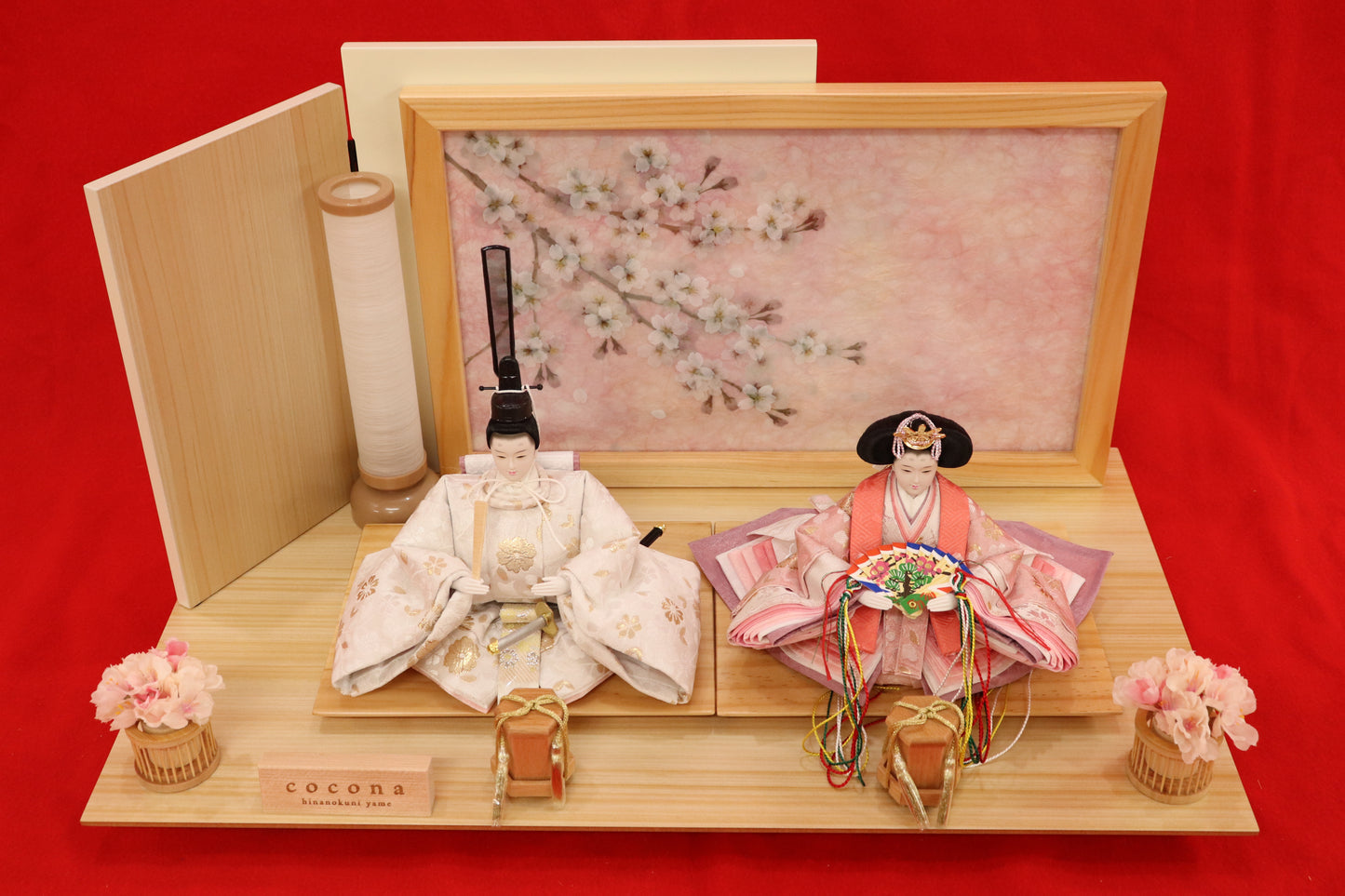 親王飾り雛人形セット （55×32×29cm）　