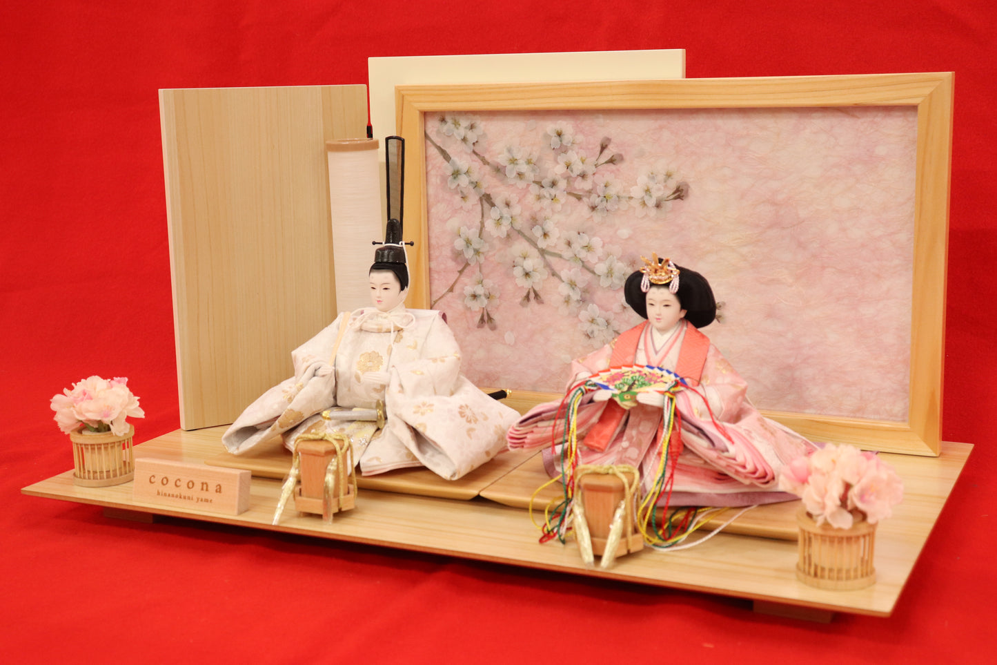 親王飾り雛人形セット （55×32×29cm）　