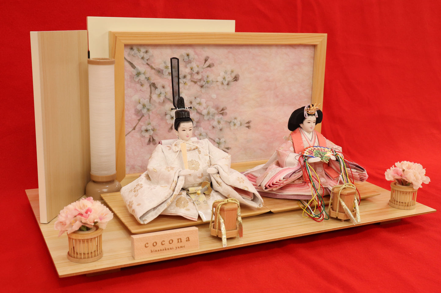 親王飾り雛人形セット （55×32×29cm）　