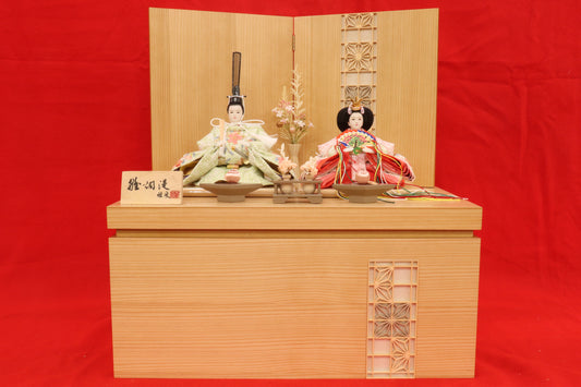 収納親王飾り雛人形セット（48cm×33cm×52cm）