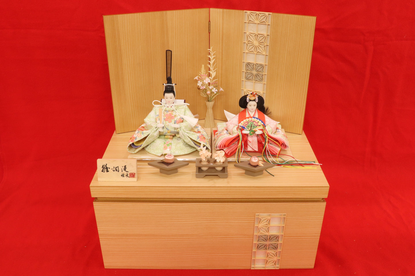 収納親王飾り雛人形セット（48cm×33cm×52cm）