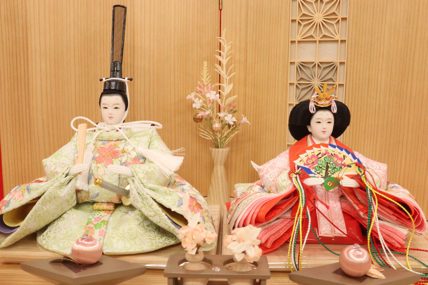 収納親王飾り雛人形セット（48cm×33cm×52cm）