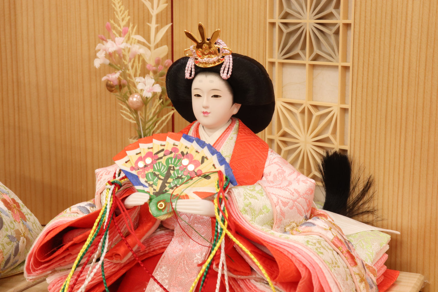 収納親王飾り雛人形セット（48cm×33cm×52cm）
