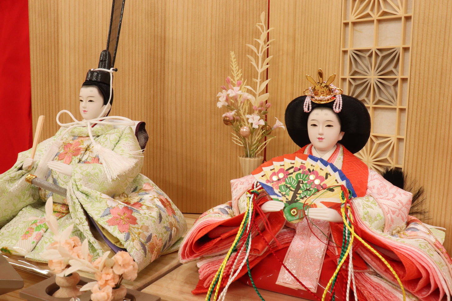 収納親王飾り雛人形セット（48cm×33cm×52cm）