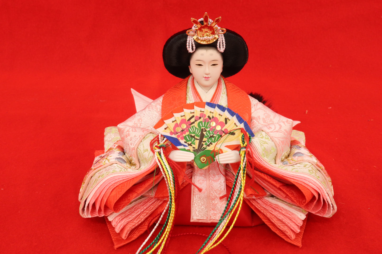 収納親王飾り雛人形セット（48cm×33cm×52cm）