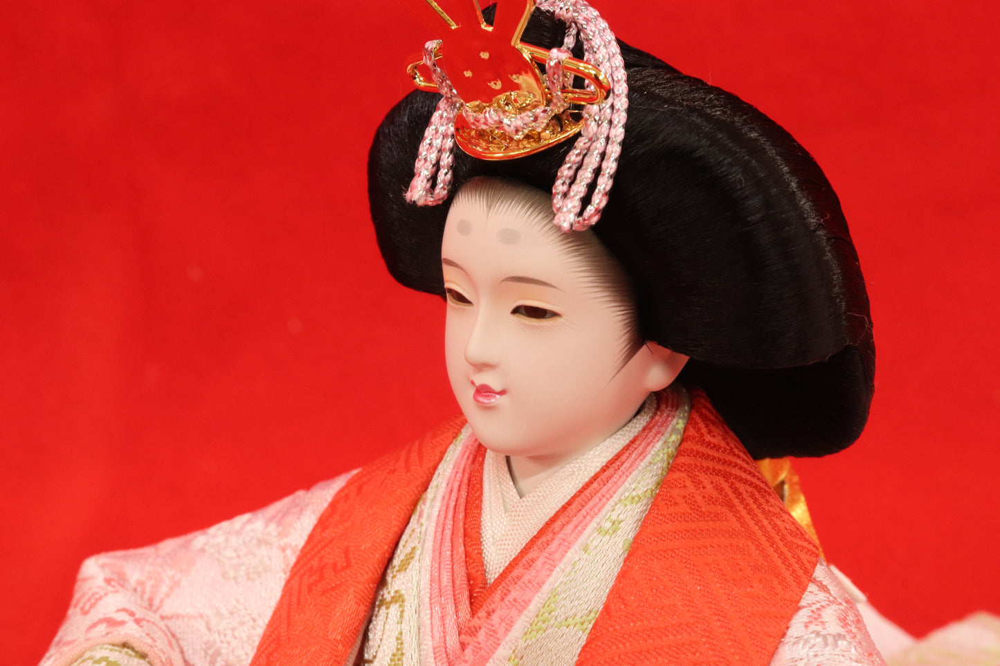 収納親王飾り雛人形セット（48cm×33cm×52cm）