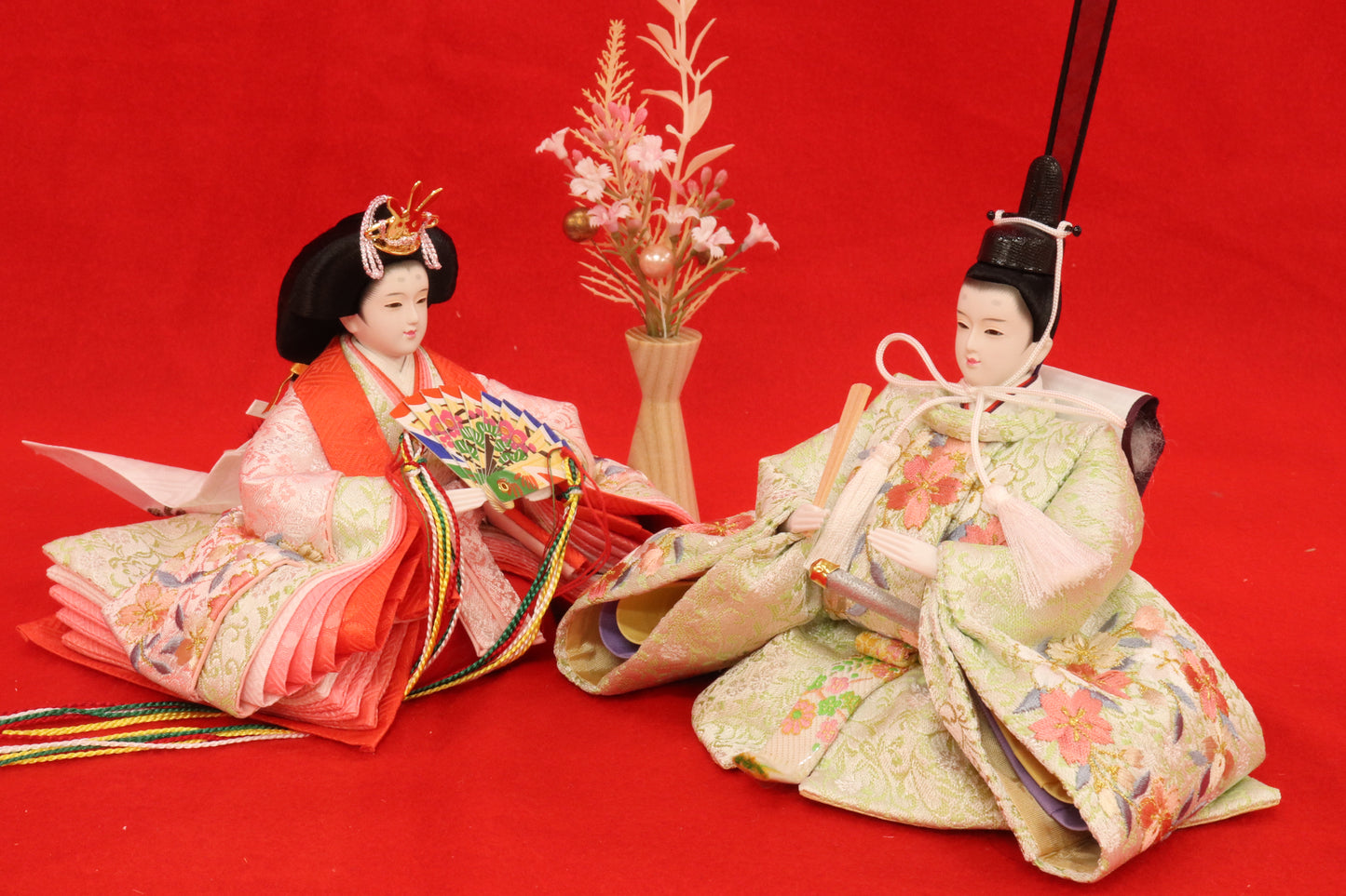 収納親王飾り雛人形セット（48cm×33cm×52cm）