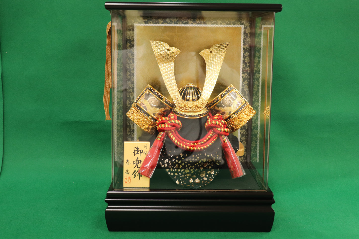 兜平飾り五月人形ケースセット (28cm×23cm×38cm)