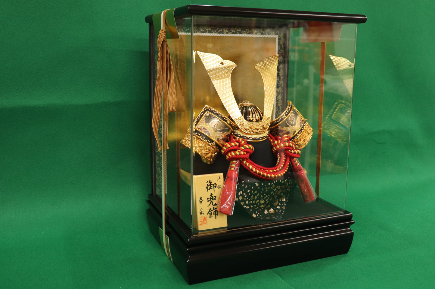 兜平飾り五月人形ケースセット (28cm×23cm×38cm)