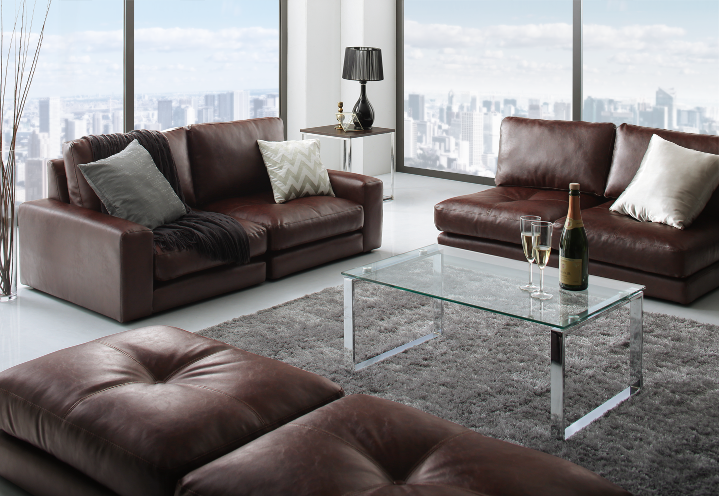 レイアウト自由 家族でリビングを囲める大型コーナーカウチソファ La fayette ラ・ファイエット