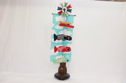 天空飾りセット 室内鯉 (20cmx20cmx83cm)