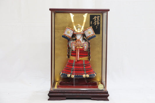 鎧平飾り五月人形ケースセット (34cmx37cmx51cm)【送料無料】