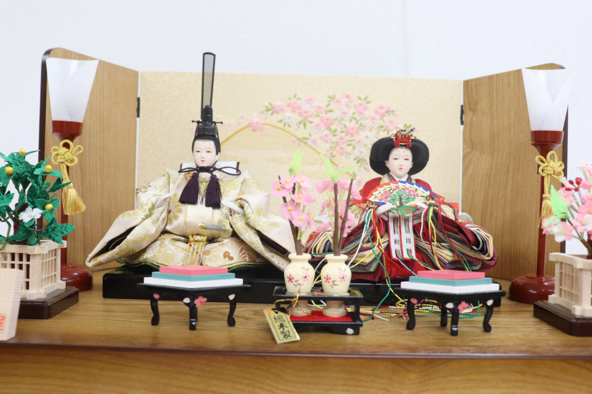 収納親王飾り雛人形セット(55cmx39cmx51cm)