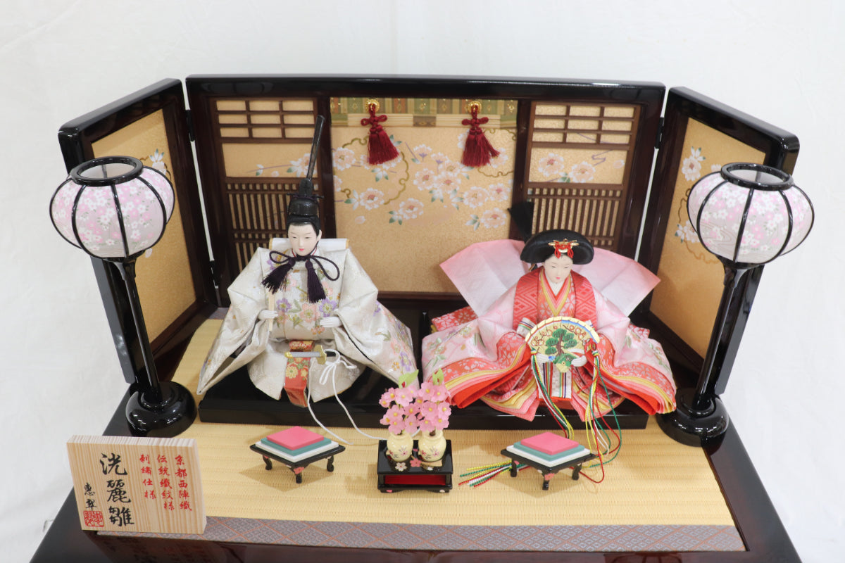 収納五人飾り雛人形セット(60cmx52cmx58cm)