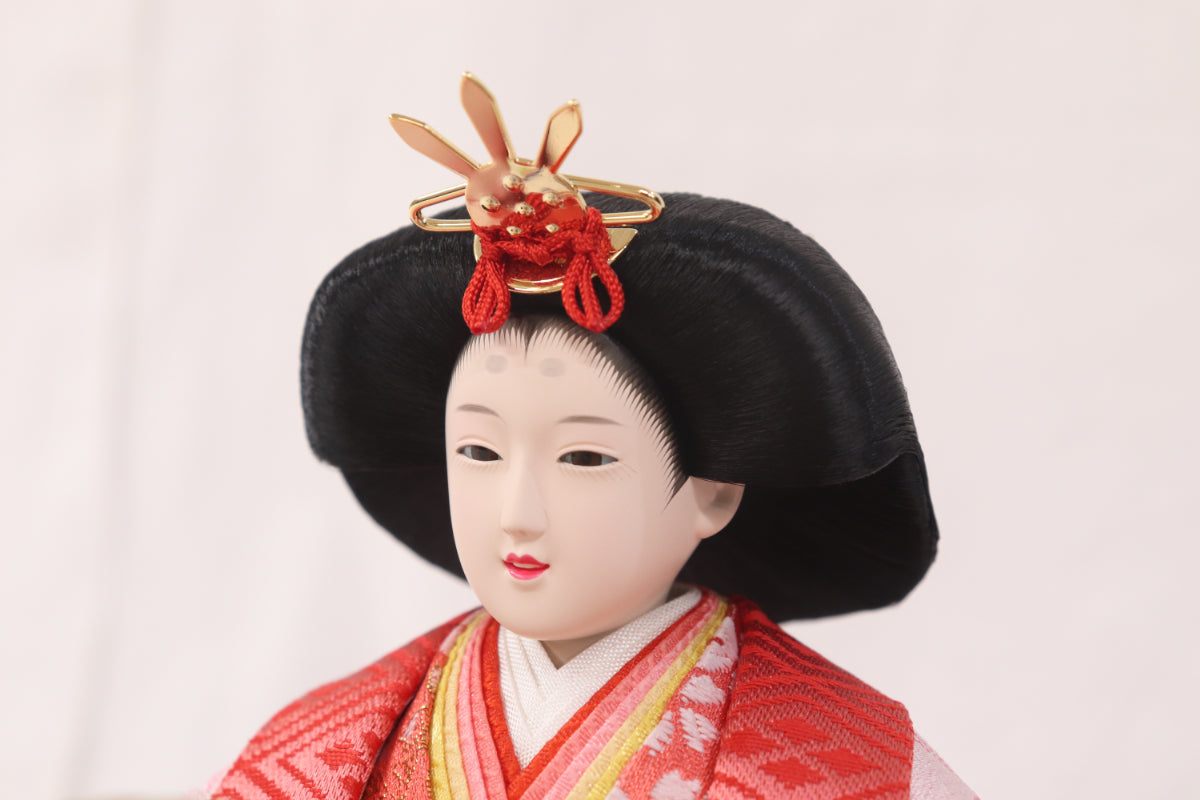 収納五人飾り雛人形セット(75cmx71cmx81cm)