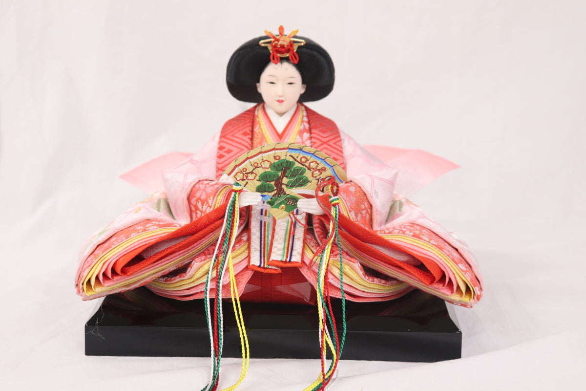 収納五人飾り雛人形セット(75cmx71cmx81cm)