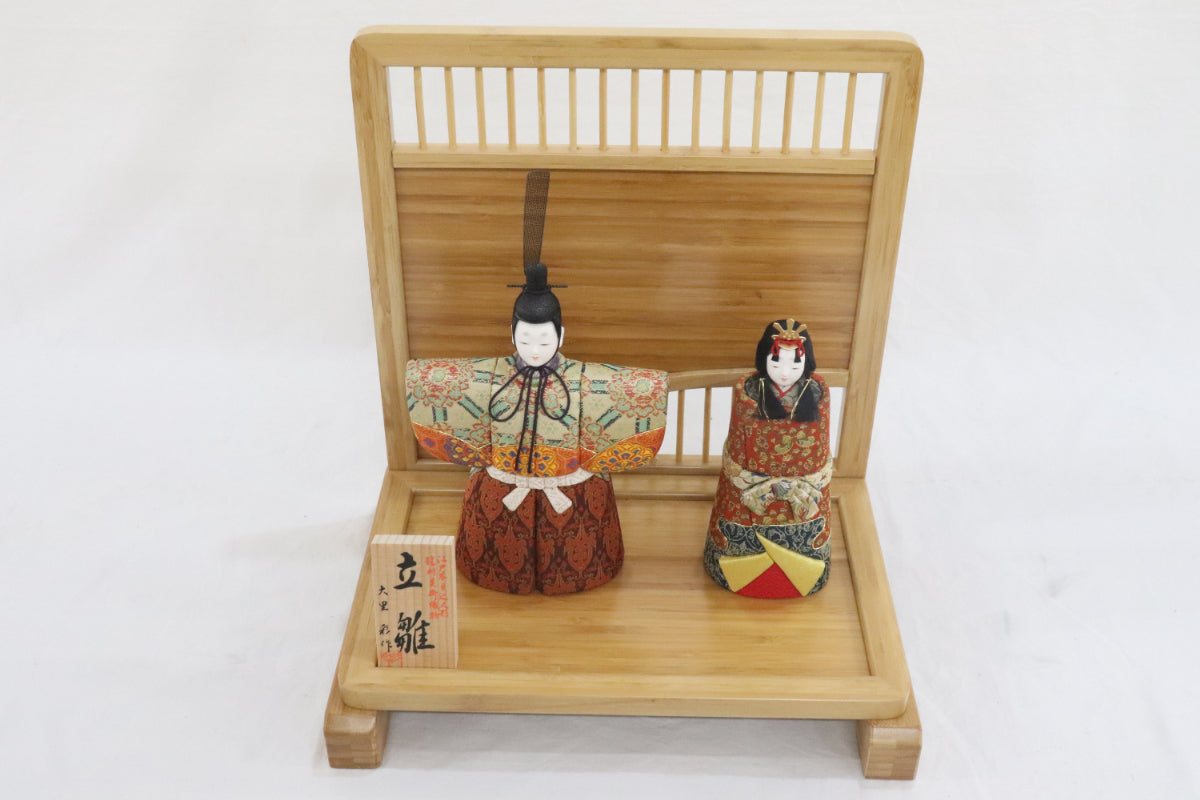 木目込み　親王飾り雛人形セット(33cmx24cmx26cm)