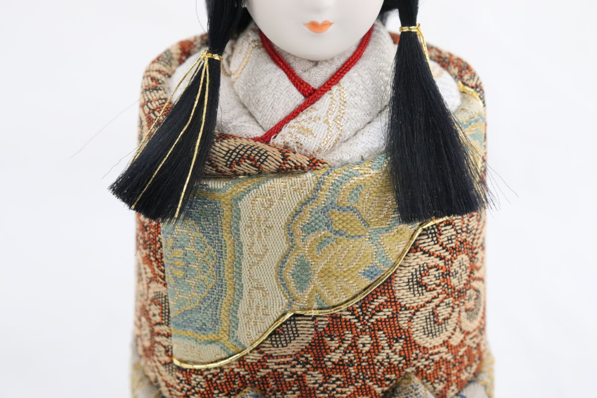 木目込み　親王飾り雛人形セット (32cmx22cmx70cm)