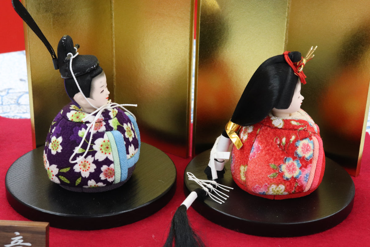 木目込み　親王飾り雛人形セット(33cmx24cmx18cm)