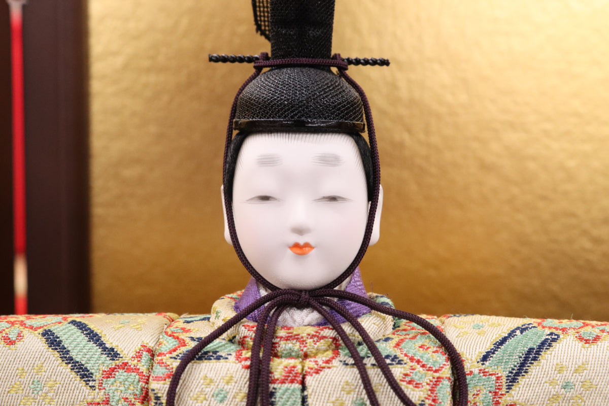 木目込み　親王飾り雛人形セット(45cmx27cmx33cm)