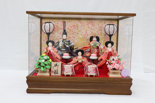 五人飾り雛人形アクリルケース (53cmx33cmx40cm)